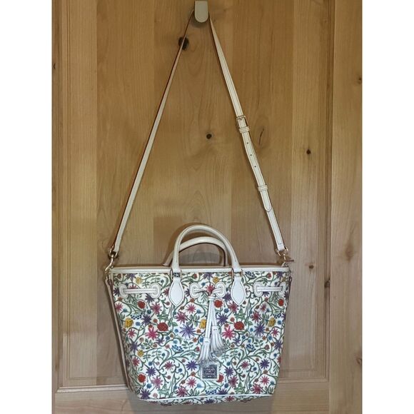 Dooney & Bourke Handbags - Dooney & Bourke Botanical Floral East West Tassel Shopper Tote Bag